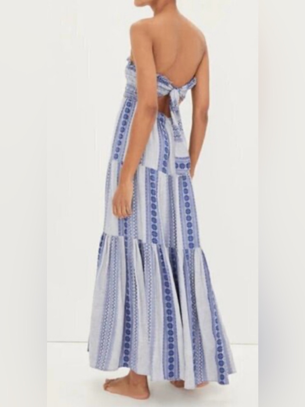 VERONICA BEARD Mckinney strapless cutout cotton-jacquard midi dress, Medium $448